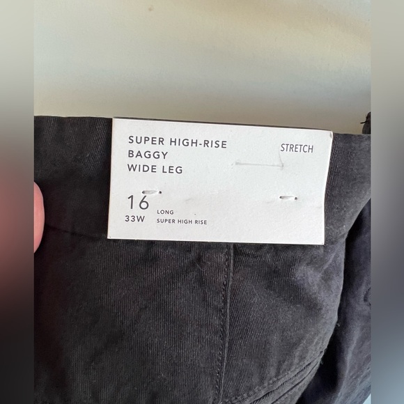 AE Stretch Super High Waisted Baggy Wide-Leg Trouser, Current Season, NWT, 16T - Picture 6 of 9